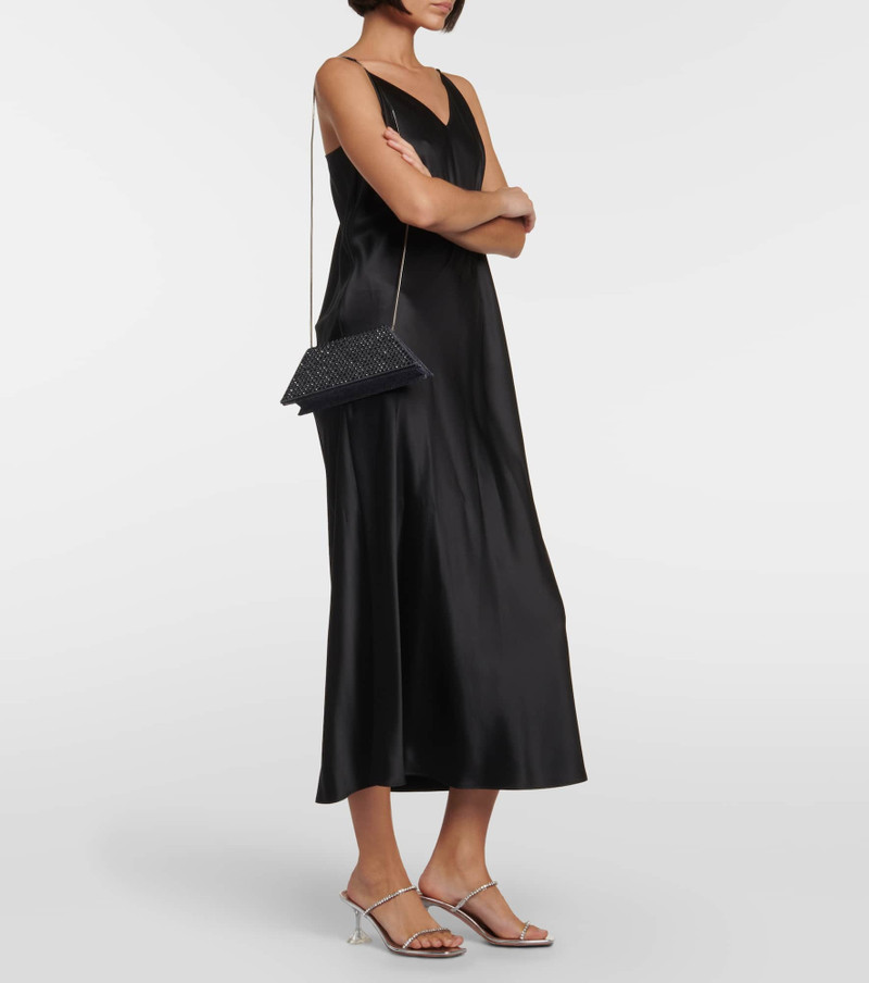 Amina Muaddi Superamini Yigit denim clutch outlook