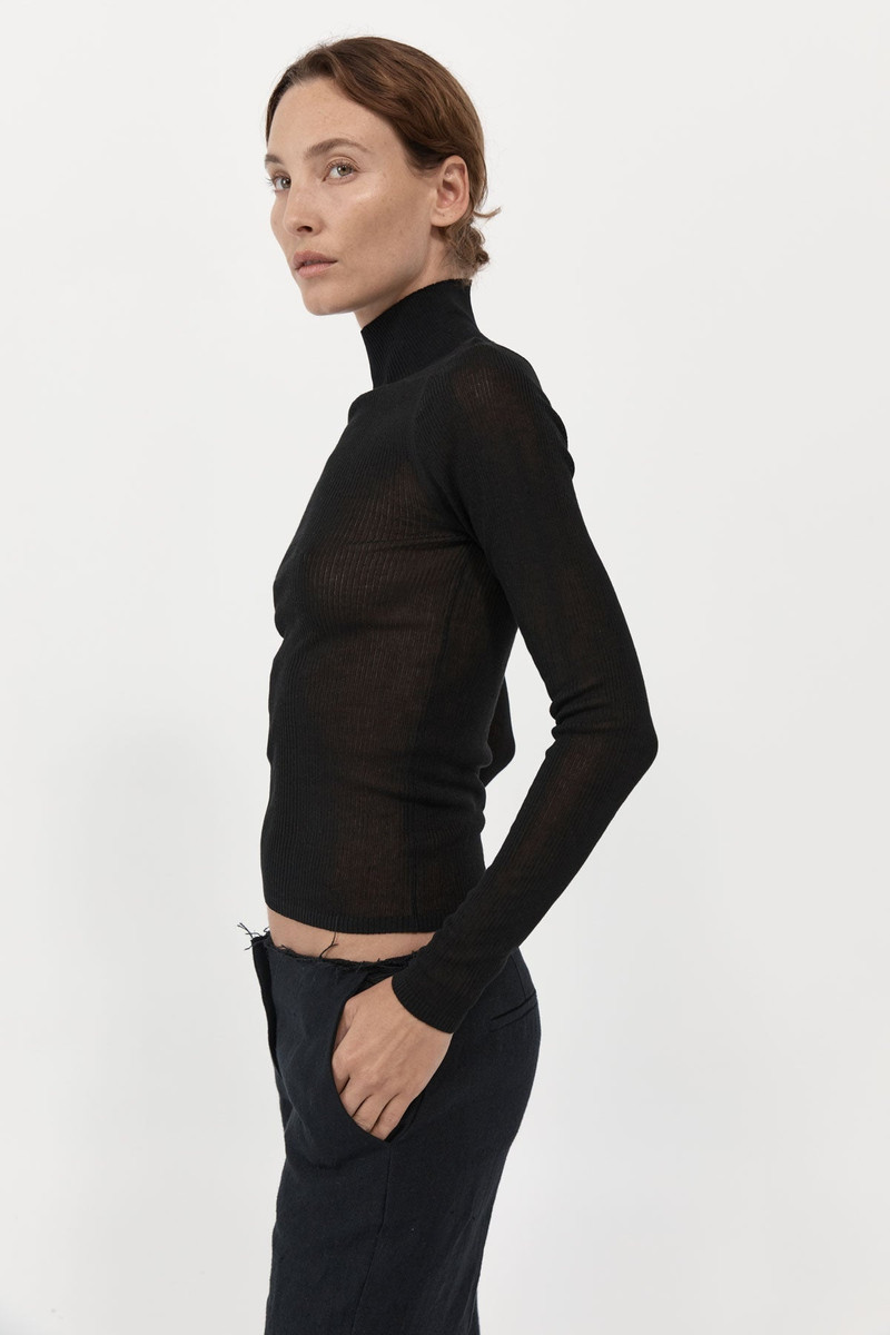 ST. AGNI Second Skin Knit Top - Black outlook