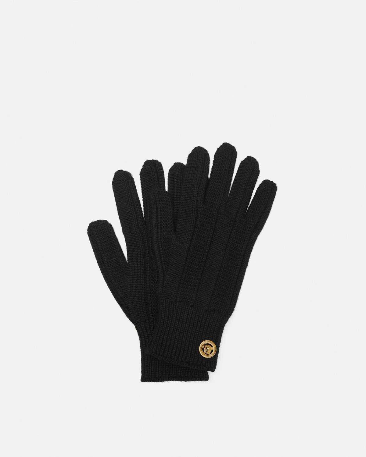 Medusa Ribbed Knit Gloves - 1