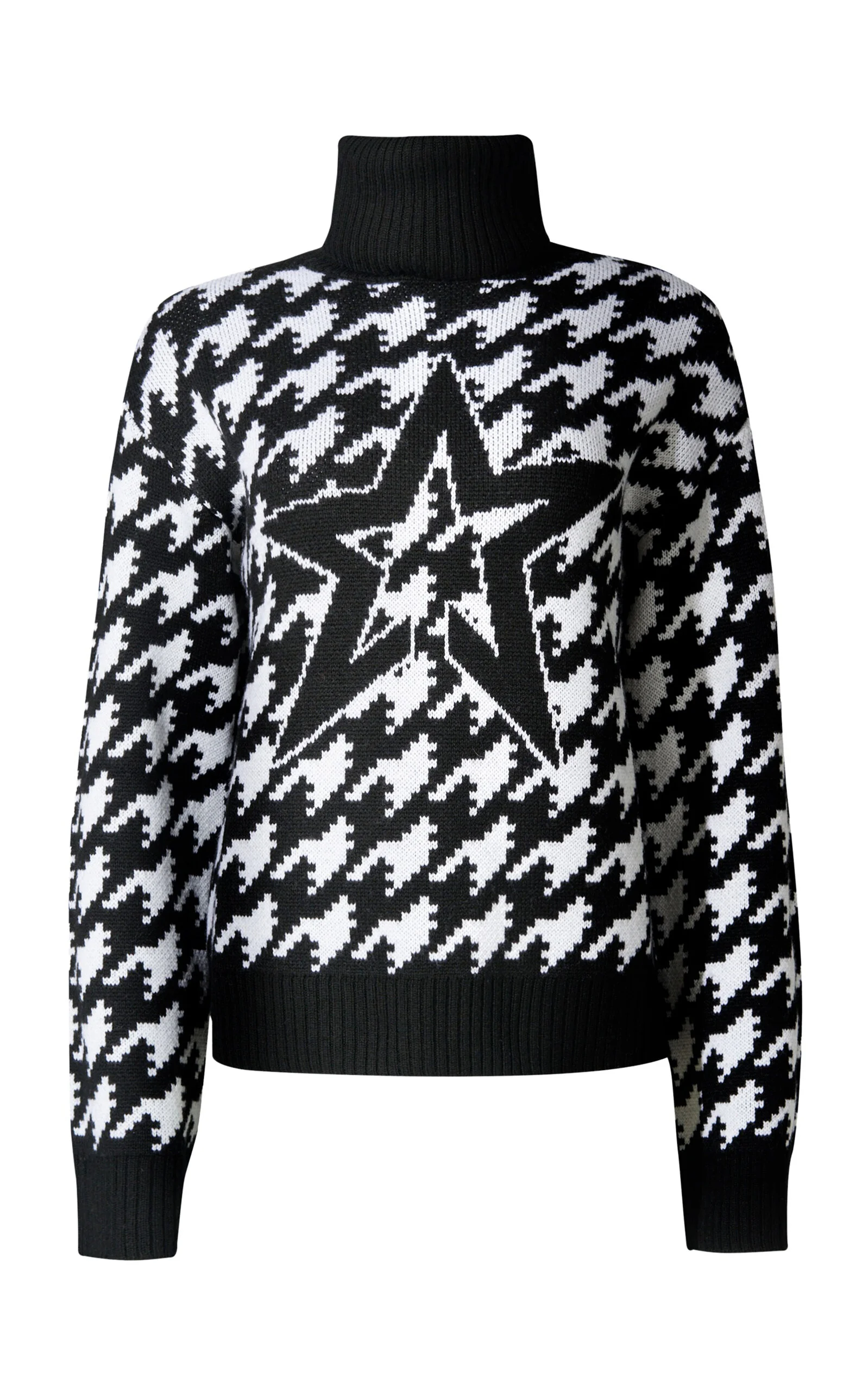 Chunky Houndstooth Wool Sweater print - 1