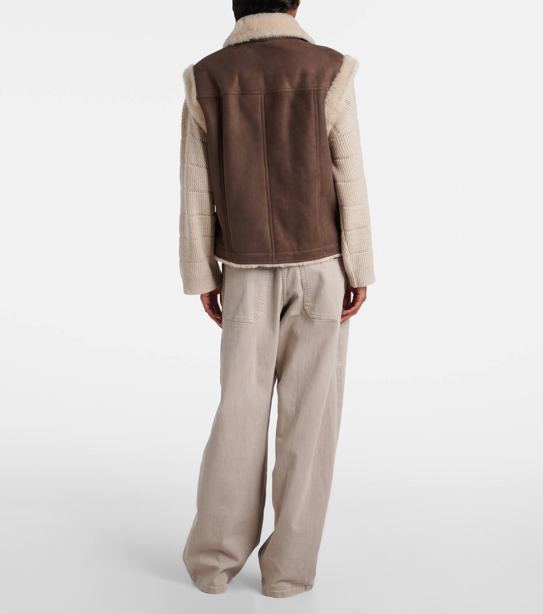 Shearling-lined suede vest - 3