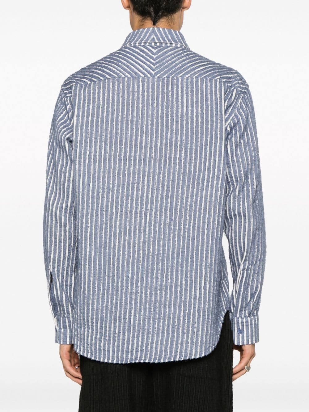 Craig Green crinkled long-sleeve shirt - Blue