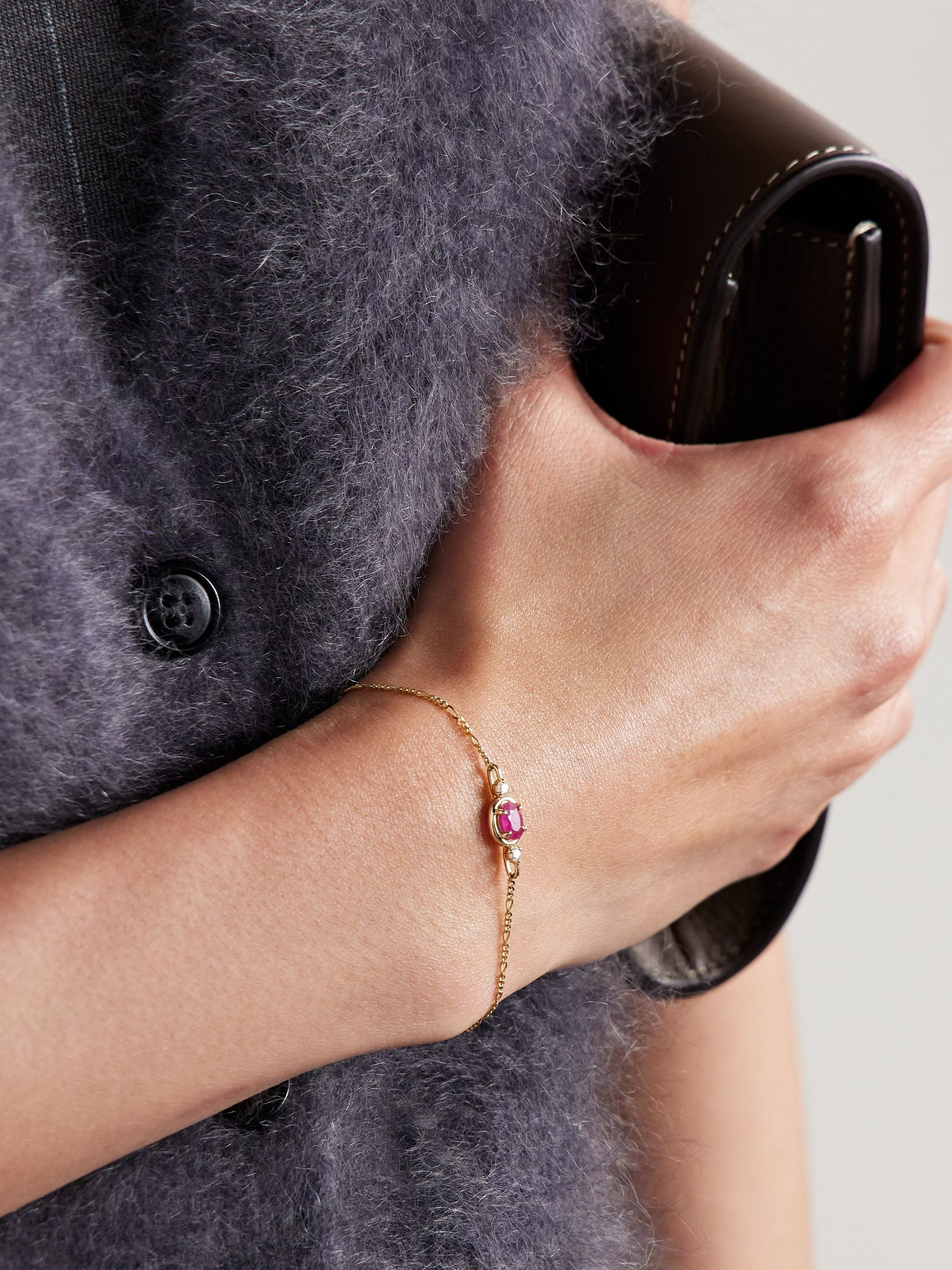 Bonbon 10-karat gold, ruby and diamond bracelet Gold - 2