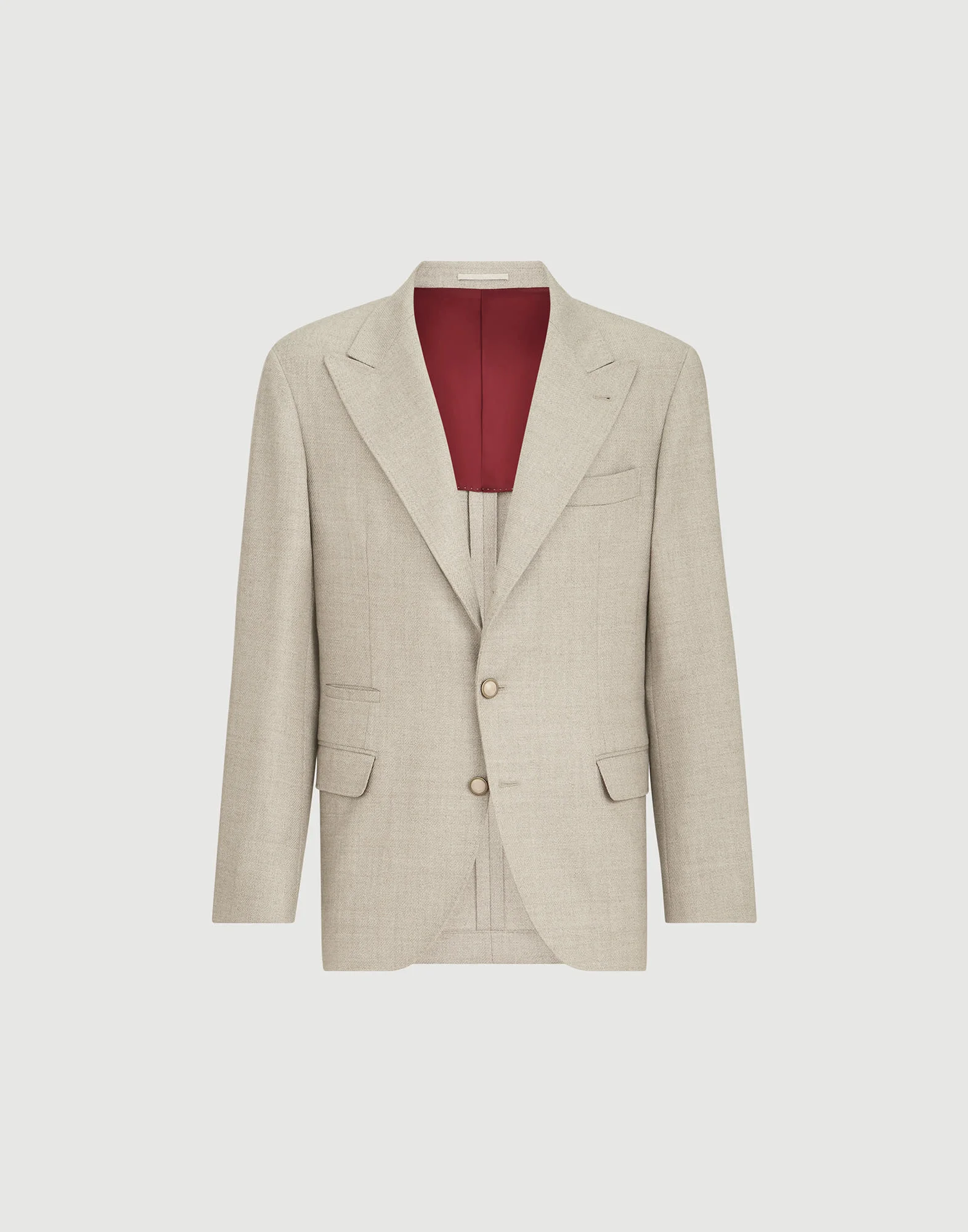 Mouliné virgin wool twill deconstructed blazer with large peak lapels - 1