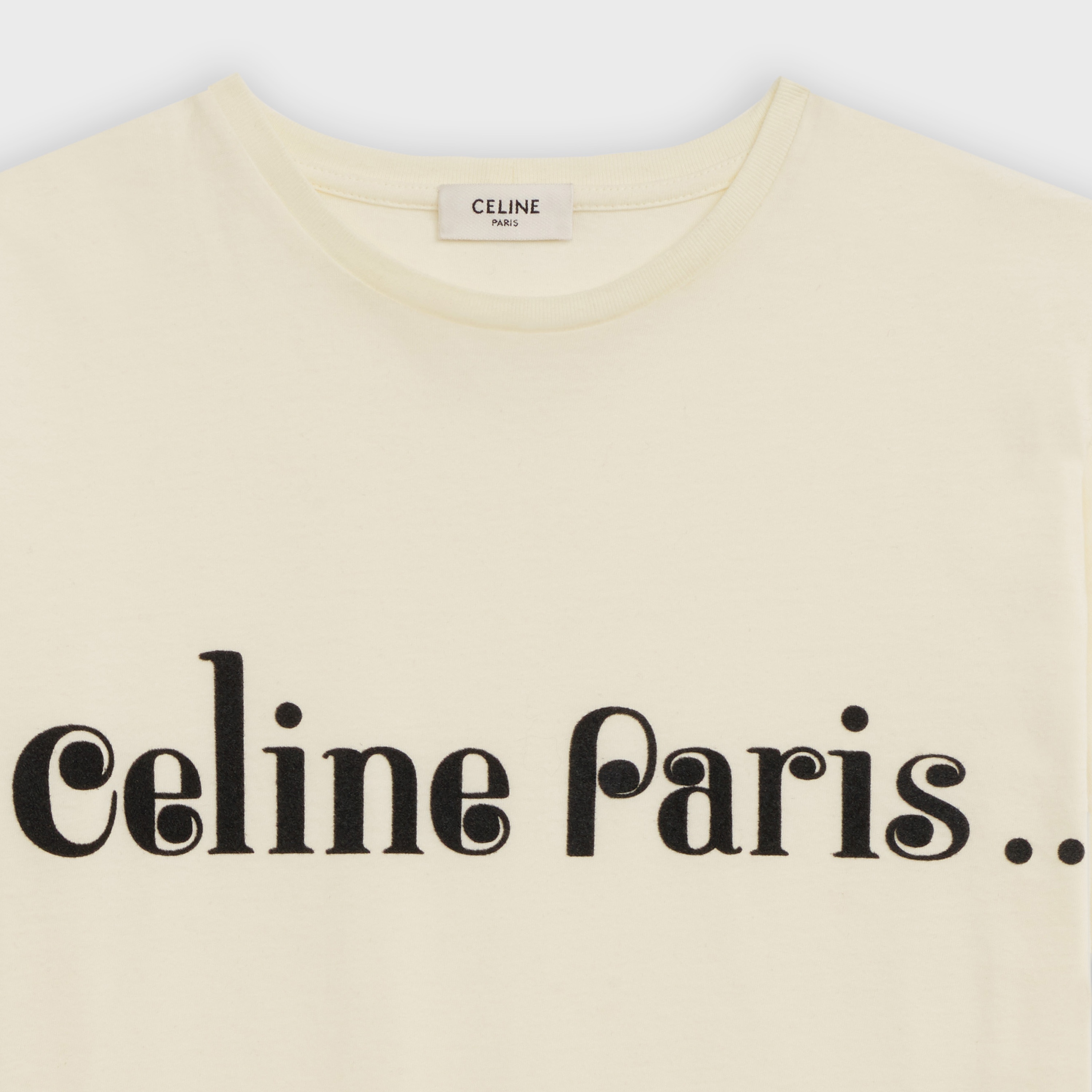 CELINE T-SHIRT IN FLOCKED COTTON - 3