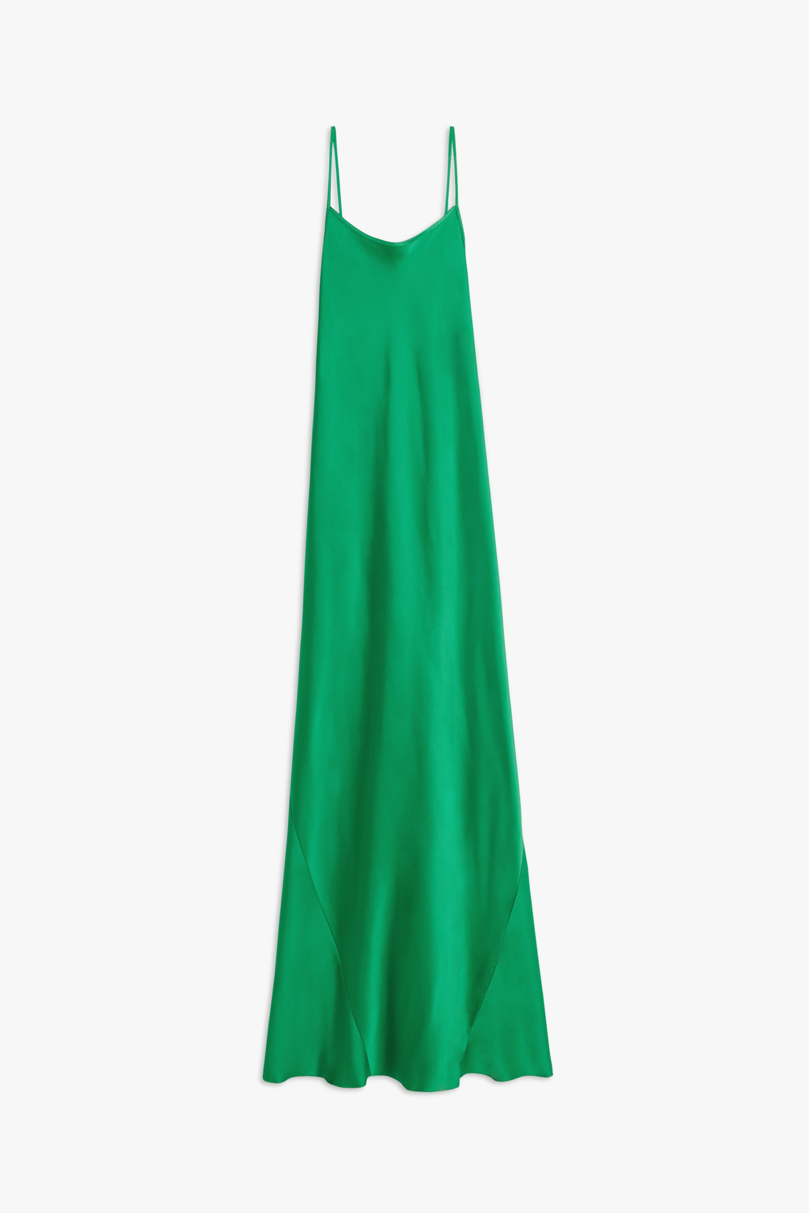 Floor Length Cami Dress in Emerald Green - 1