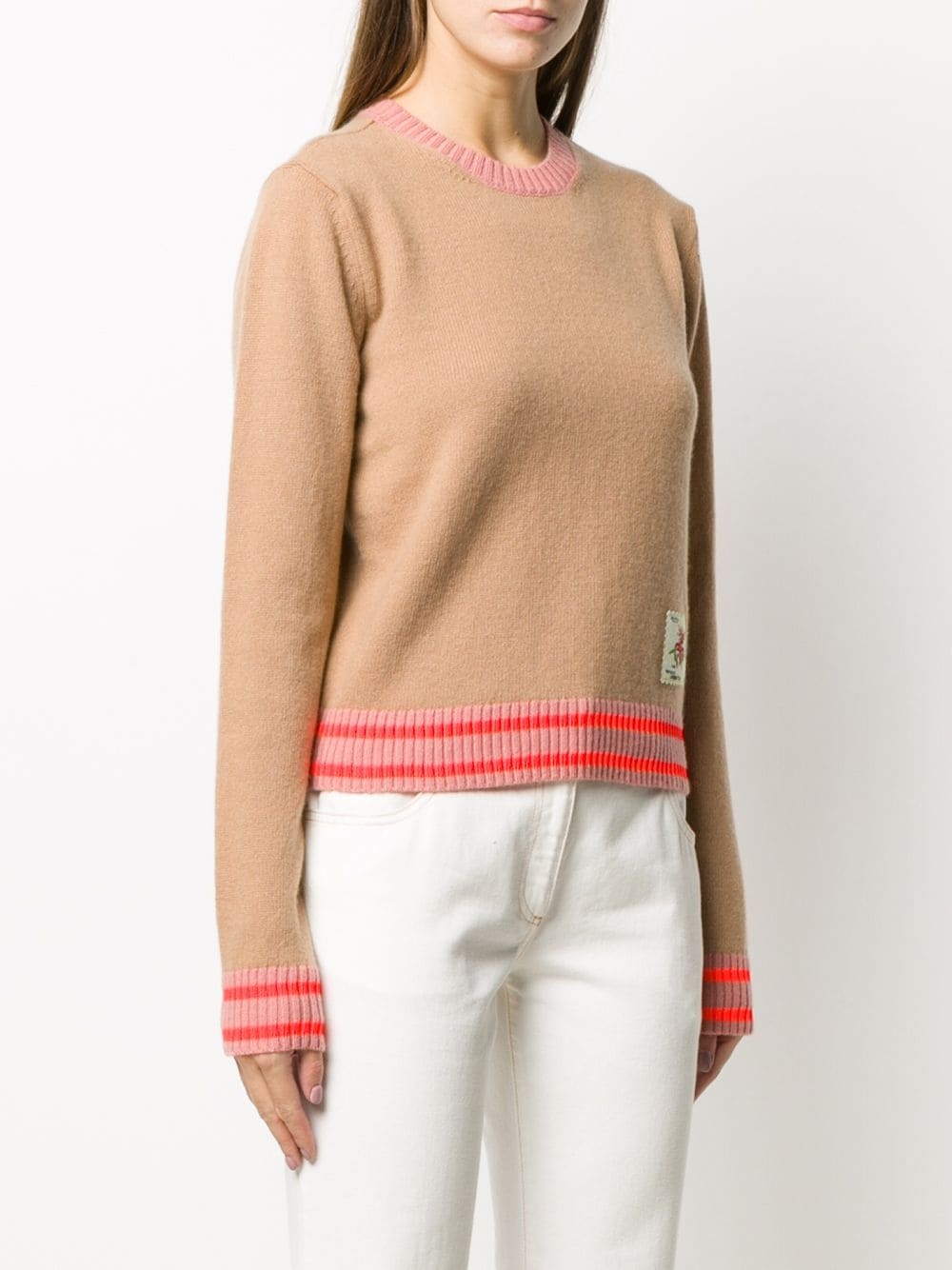 stripe-trim jumper - 3