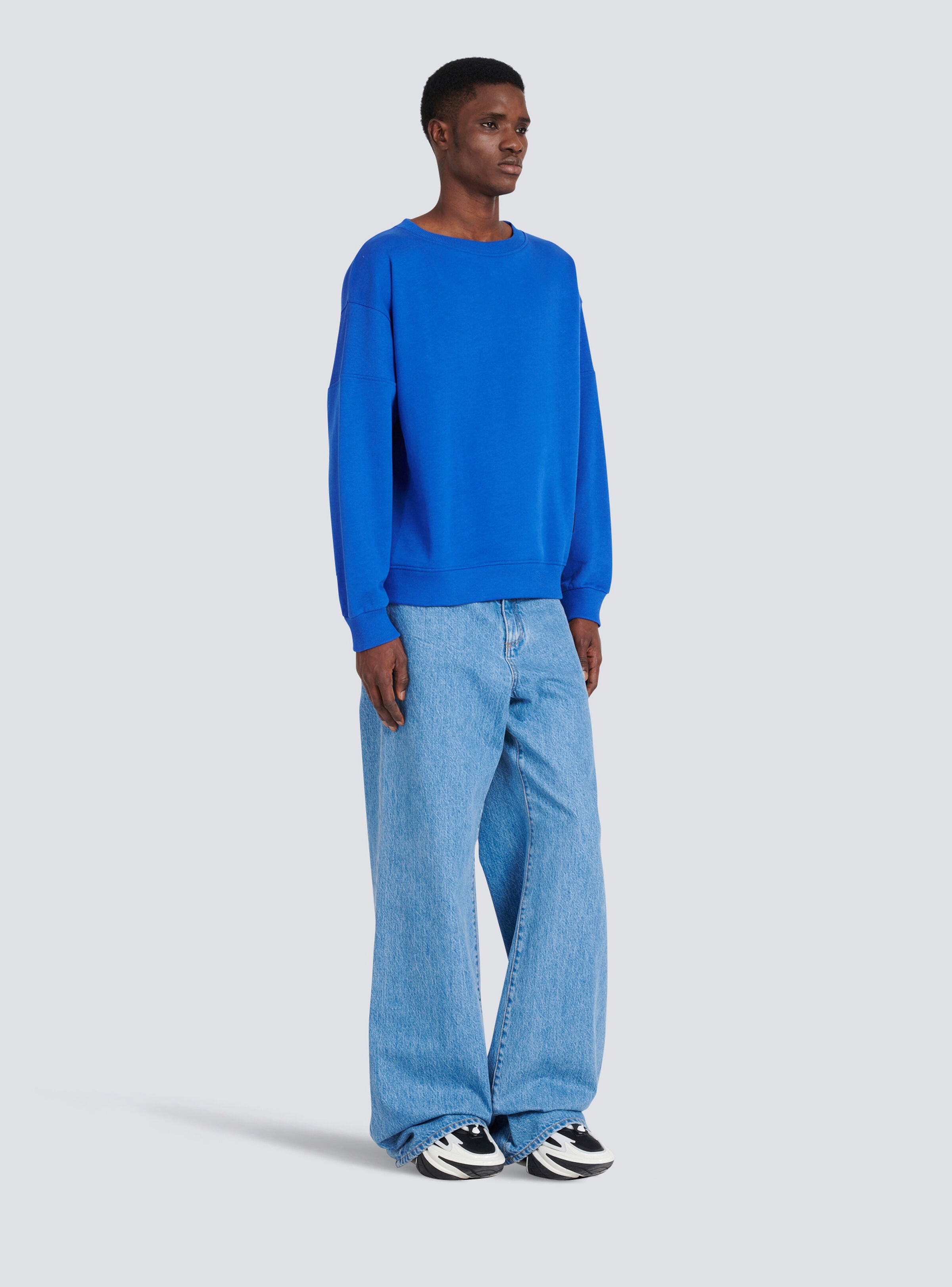 Eco-designed cotton sweatshirt with Balmain logo print - 5