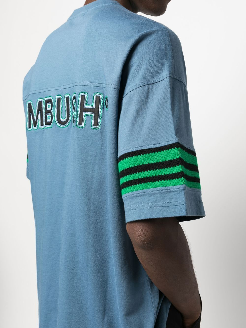 logo-patch stripe detail T-shirt - 4