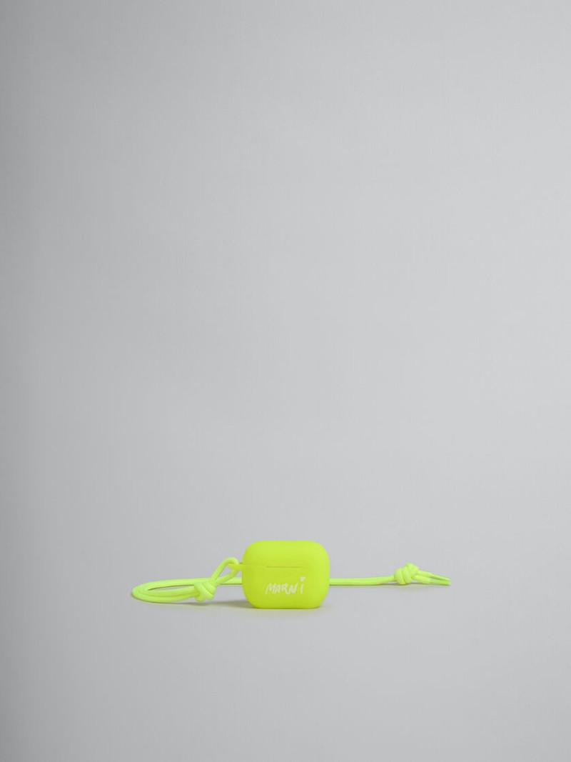 NEON YELLOW GUMMY AIRPODS CASE 1
