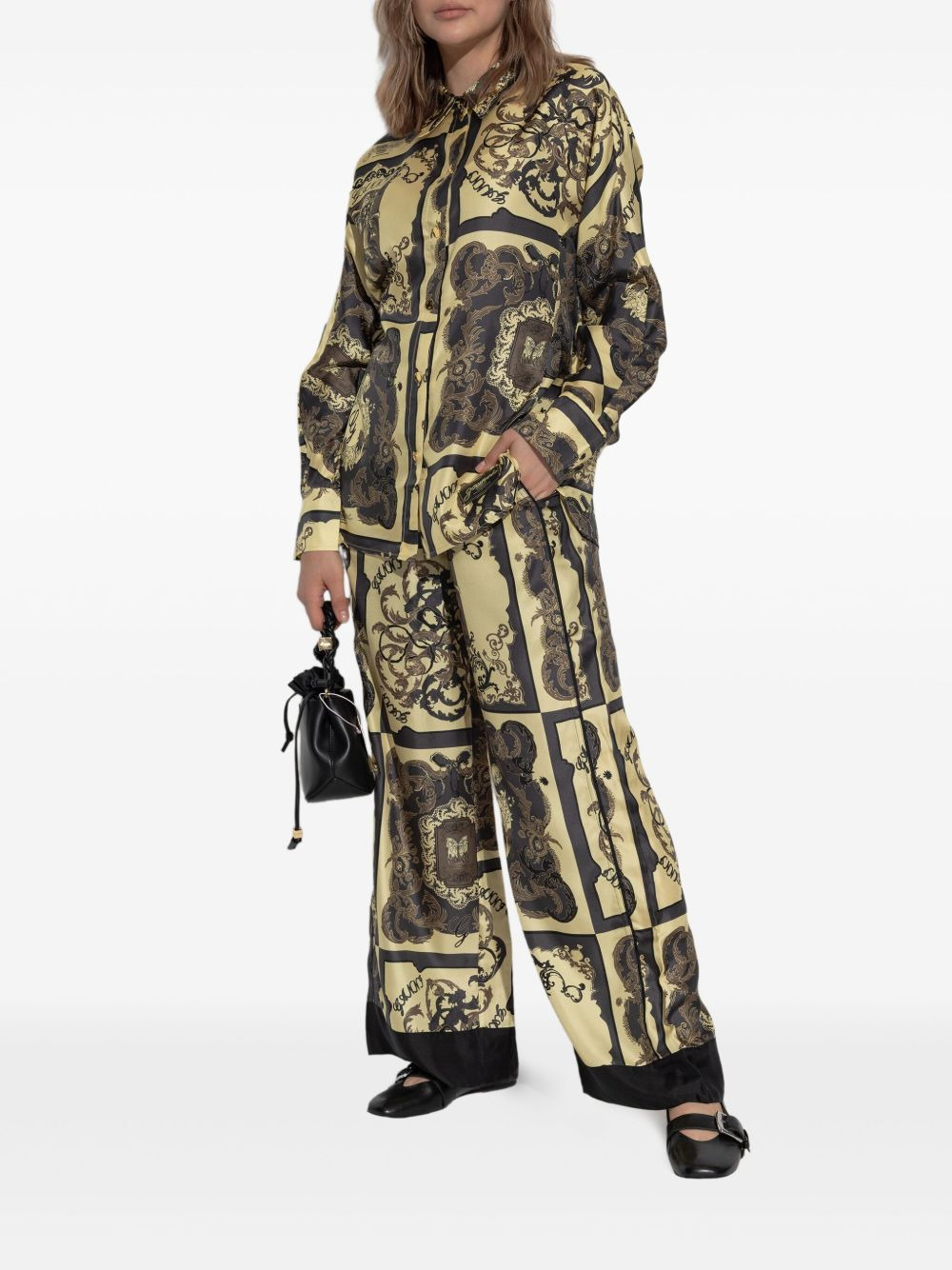 Printed Silk Twill Elasticated Pants - 2