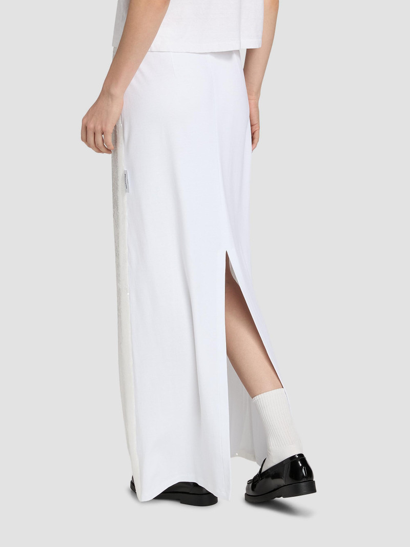 Women's Sequined Cotton Maxi Skirt - Multi White 5