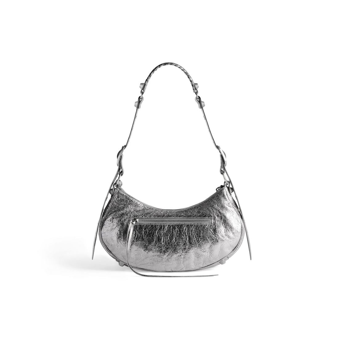 Women's Le Cagole Small Shoulder Bag Metallized in Silver - 3