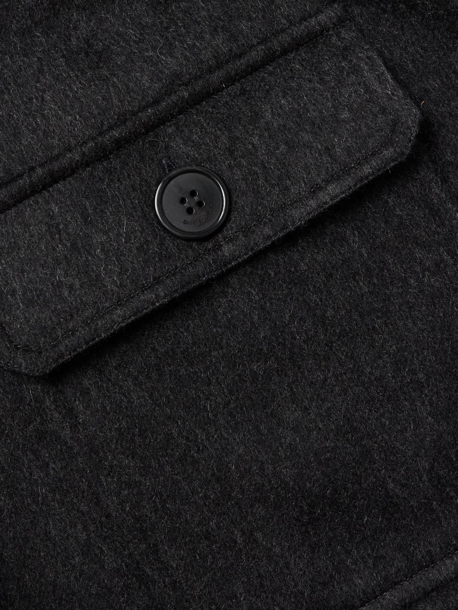 Brushed Cashmere and Wool-Blend Overshirt Dark gray - 4