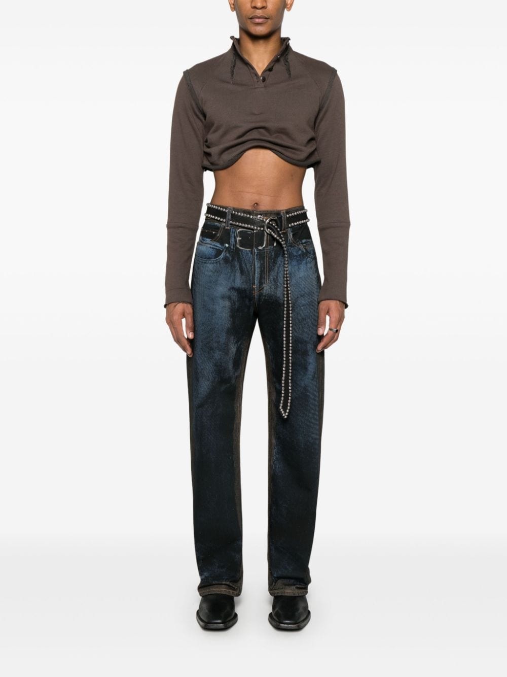 trompe l'oeil-print jeans - 3