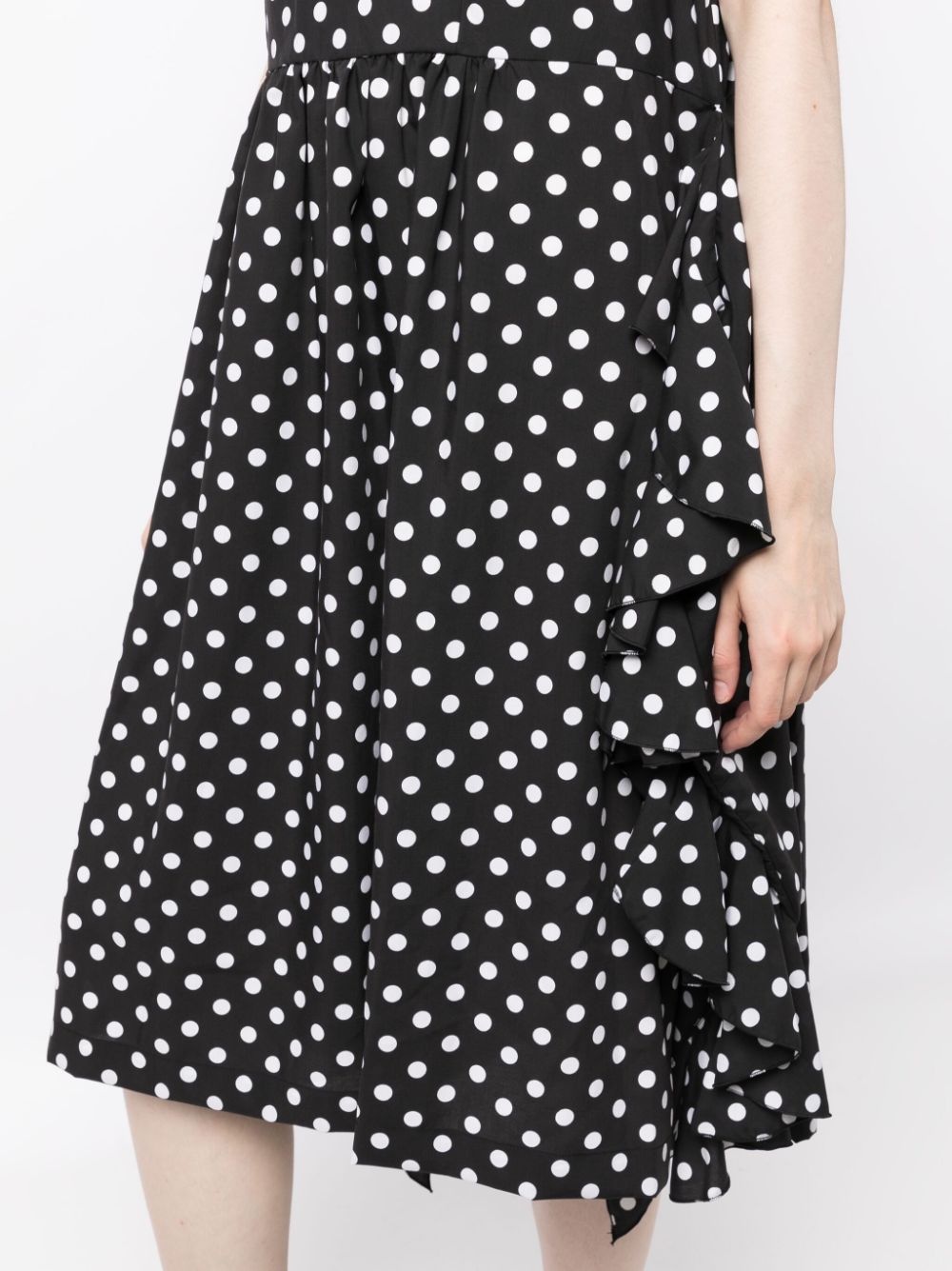 polka-dot print ruffle-detailing dress - 5