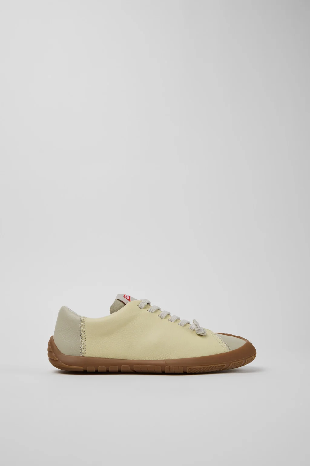 Twins Beige and White Leather Sneakers for Women. - 1