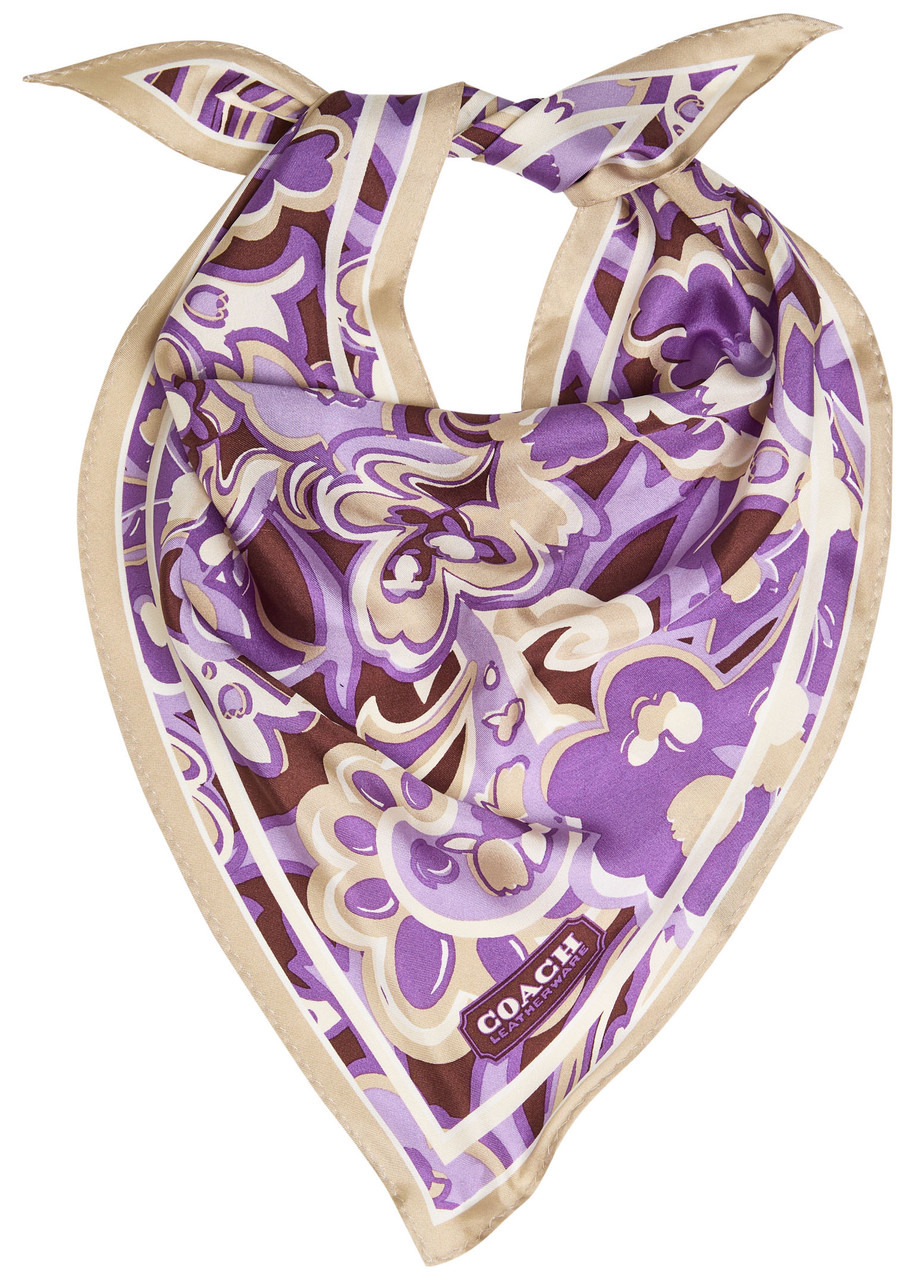 Coach Andrea Patterned Silk Triangle Scarf - 1