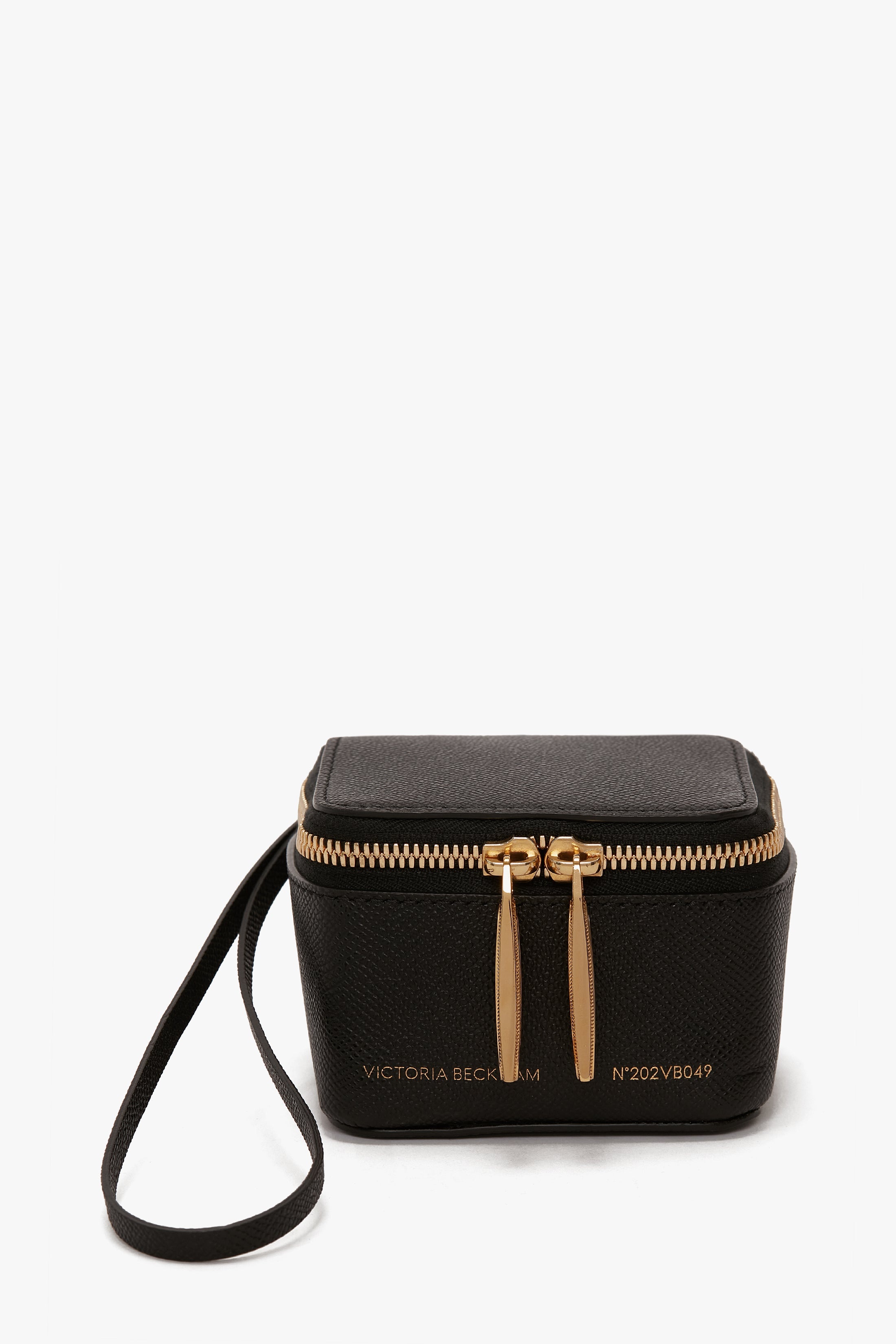 Micro Vanity Wristlet In Black Leather - 1