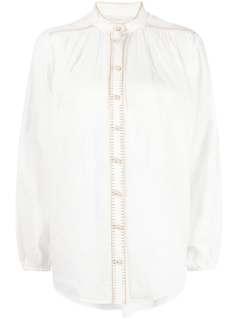 Junie stitch-detail ramie blouse - 1