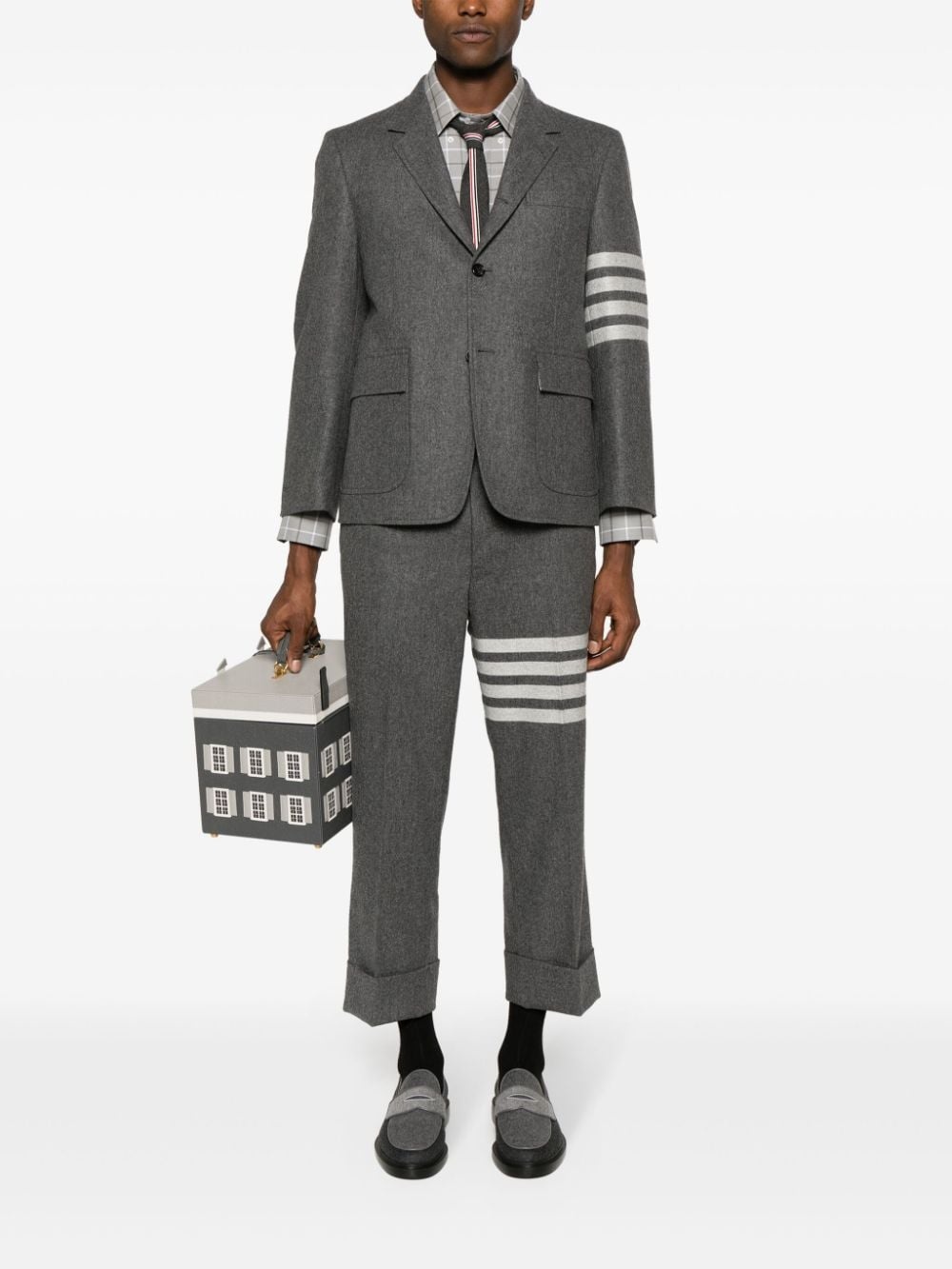 4-Bar stripe single-breasted blazer - 2