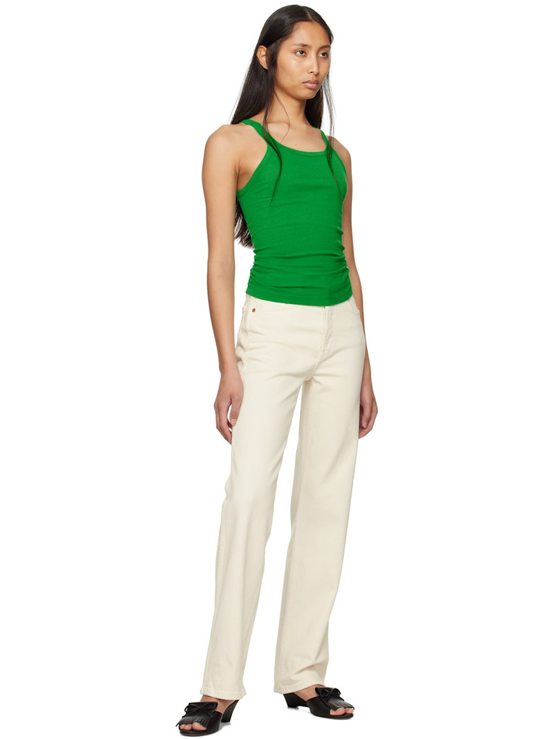 RE/DONE Green Hanes Edition Ribbed Tank Top outlook