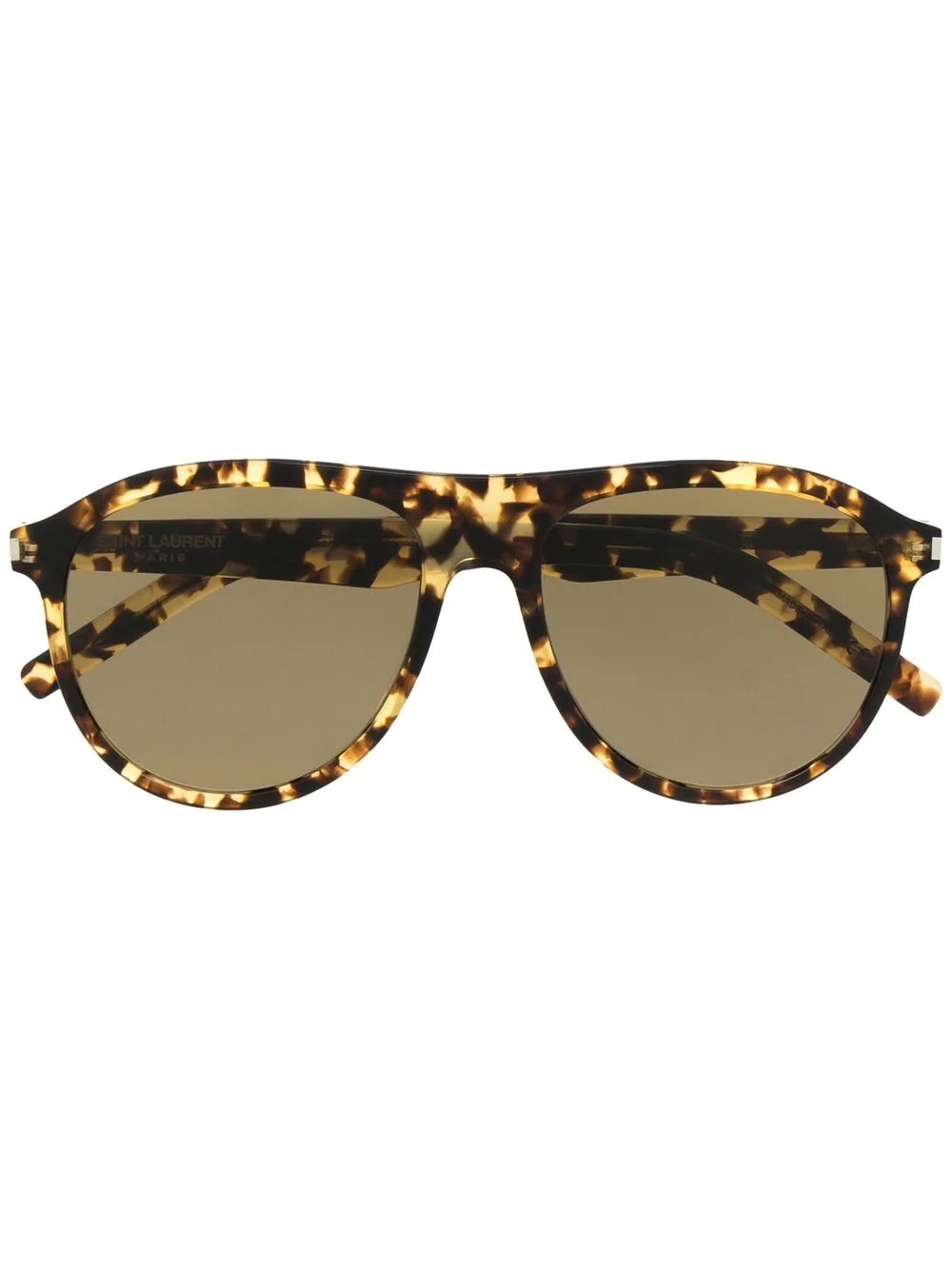 aviator-frame tortoiseshell-effect sunglasses - 1