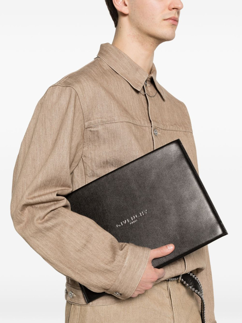 Givenchy large Antigona Stamped logo leather clutch bag outlook