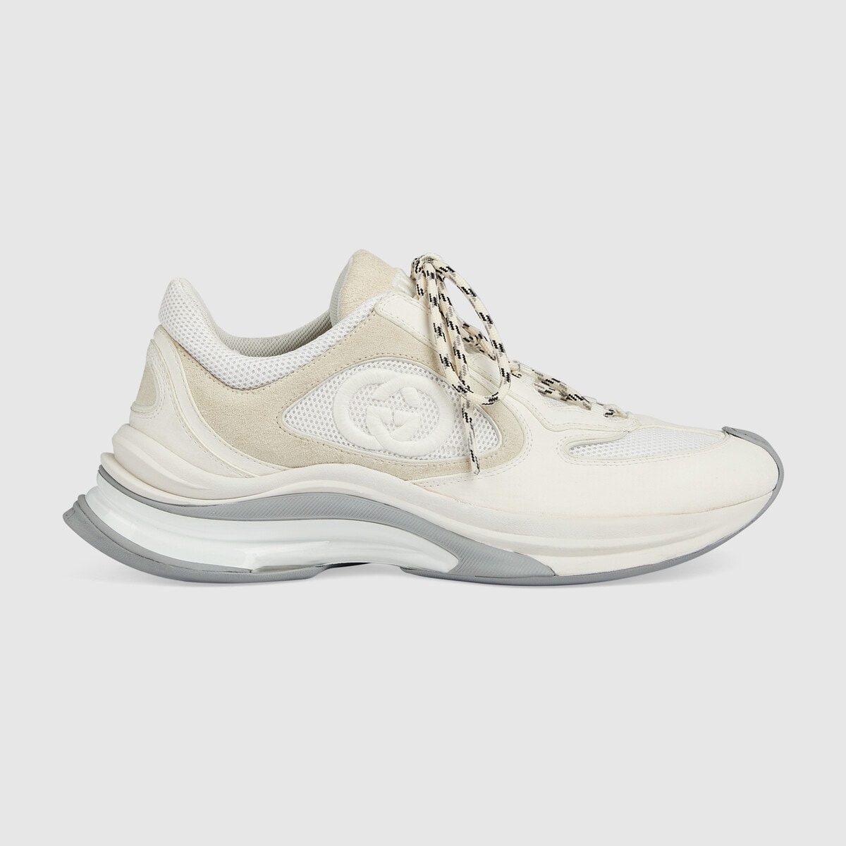 Gucci Women's GG Embossed Leather Sneakers - White - Size 4.5