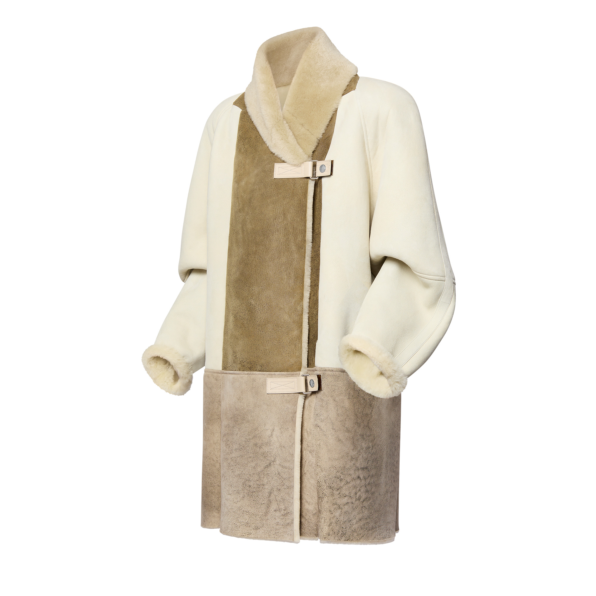 Patchwork Shearling Coat - 2