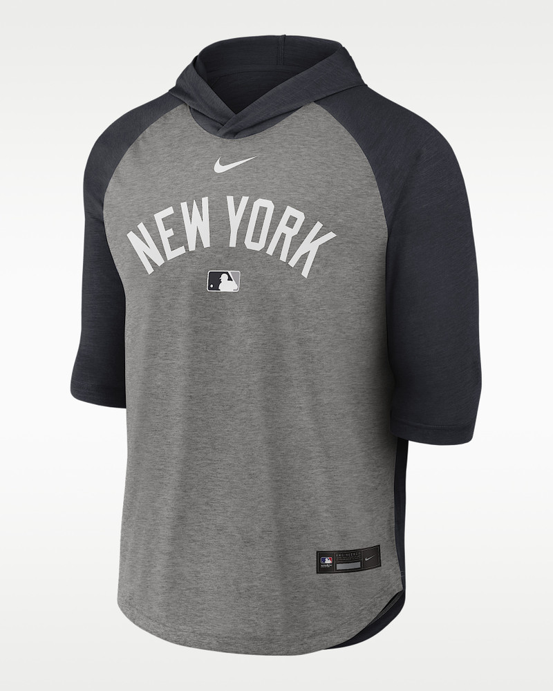 New York Yankees Authentic Collection Flux Men's Nike Dri-FIT MLB 3/4-Sleeve Hooded T-Shirt 1