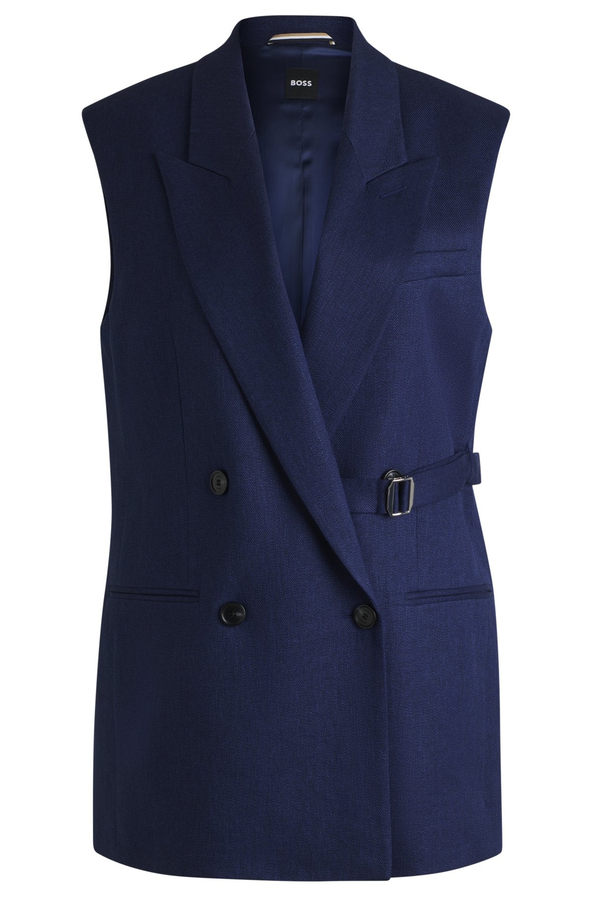 LINEN-BLEND WAISTCOAT WITH ADJUSTABLE BUCKLED STRAP - 1