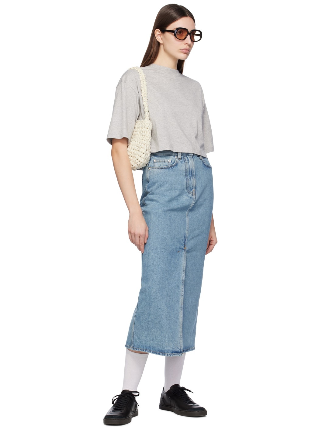 Blue Rona Denim Maxi Skirt - 4