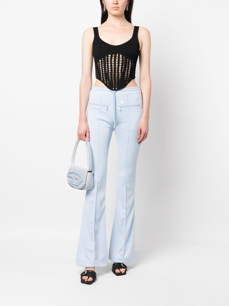 courrèges seam-detailing flared track pants outlook