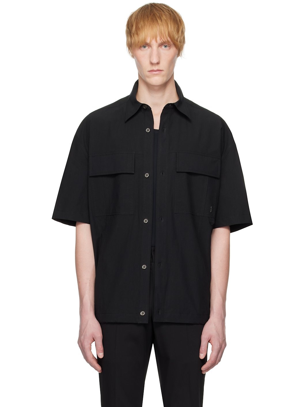 Black Banding Short Sleeve Shirt - 1