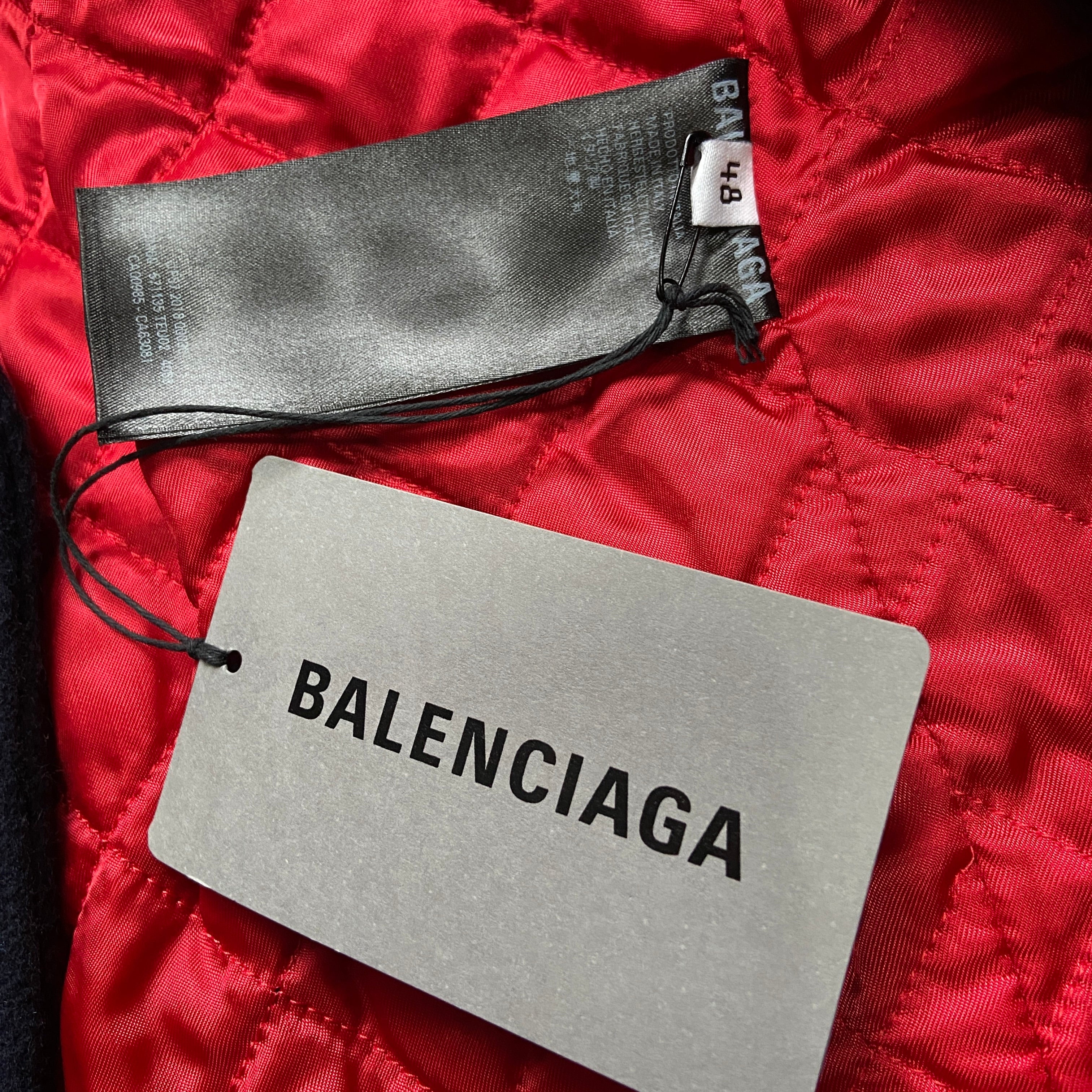 Balenciaga Ss19 runway 80s boxy shoulder camel wool coat jacket 48 - 17