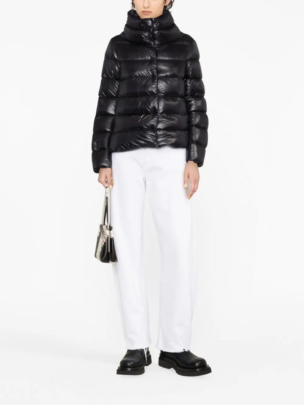 HIGH NECK COLLAR PUFF COAT - 2