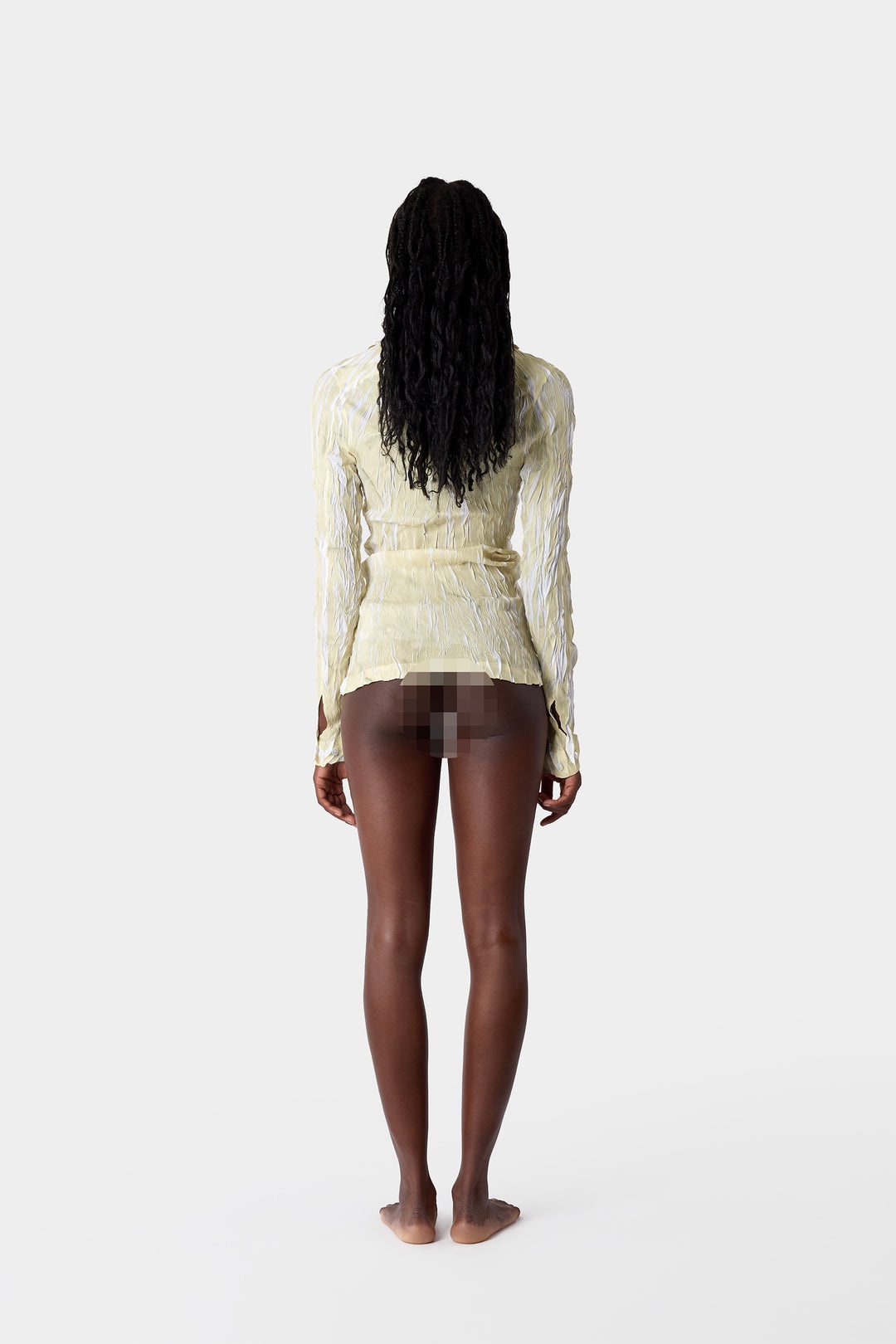 WRINKLED PRINT OVER SHIRT / beige - 9