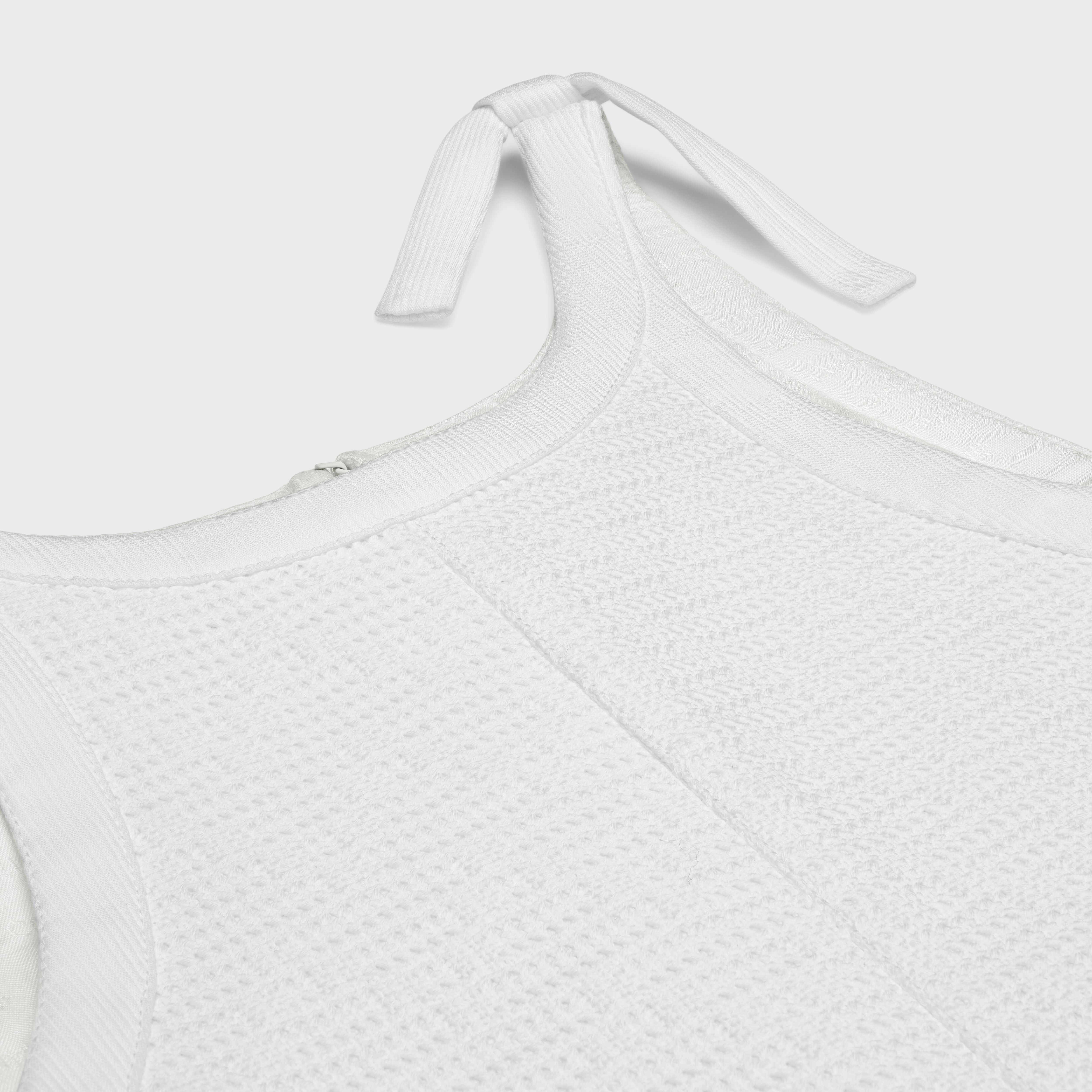 trapeze mini dress in openwork cotton - 3