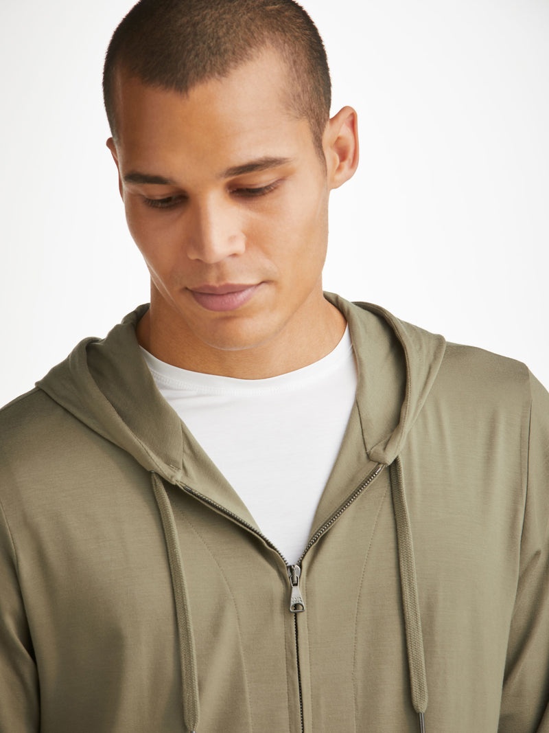 Men's Hoodie Basel Micro Modal Stretch Khaki - 2