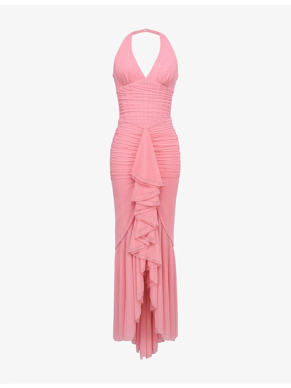 Carmine Halterneck Stretch-Mesh Maxi Dress - 1