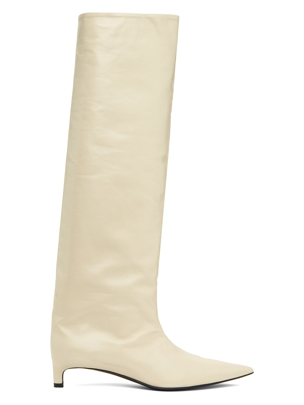 Beige Calfskin Boots - 1