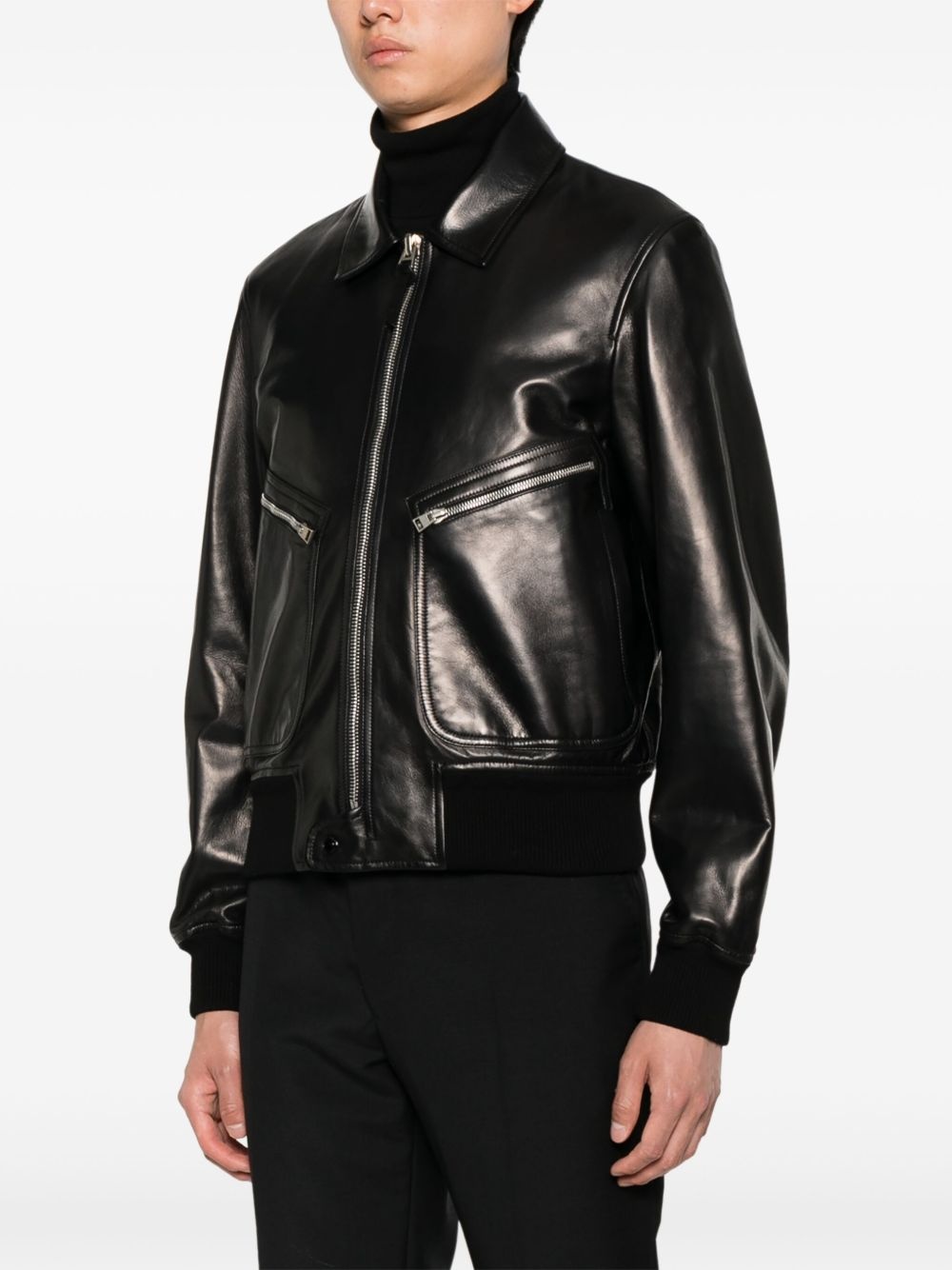 leather bomber jacket - 3