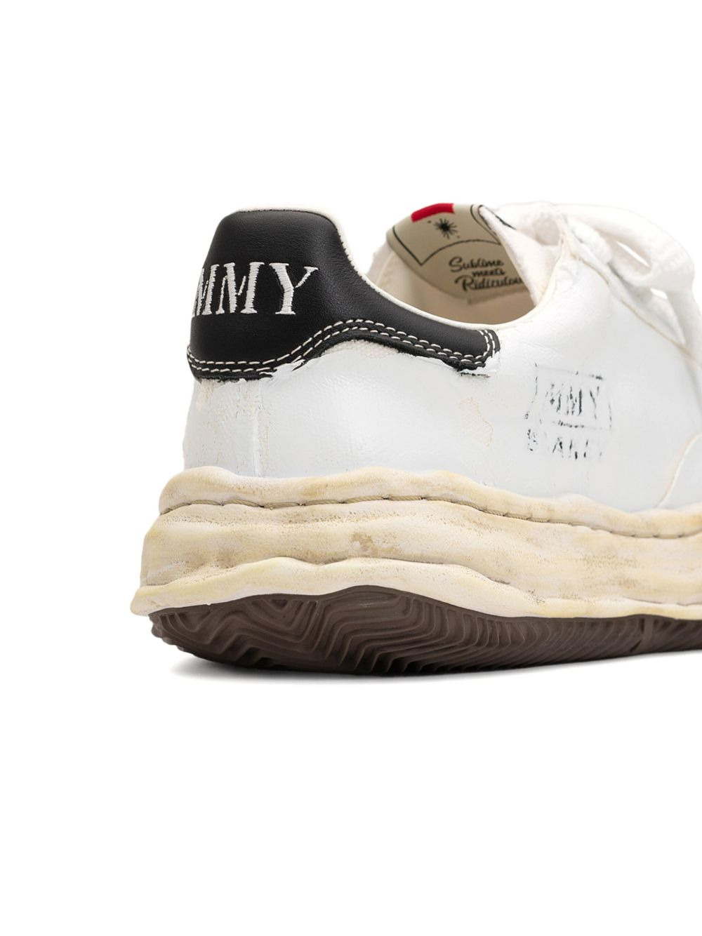 torn-film attached canvas sneakers - 4