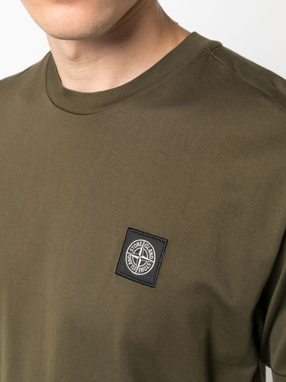 Compass-patch cotton T-shirt - 5