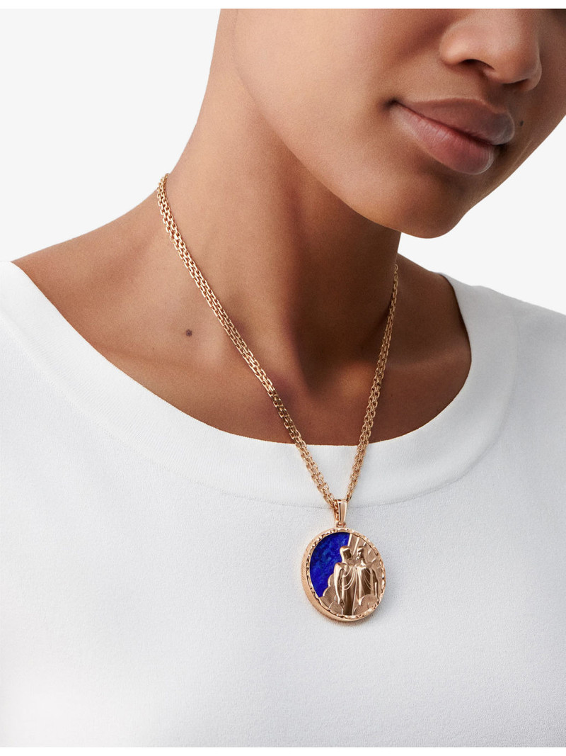Van Cleef & Arpels Zodiaque Gemini 18ct Rose-Gold And Lapis Lazuli Pendant Necklace outlook