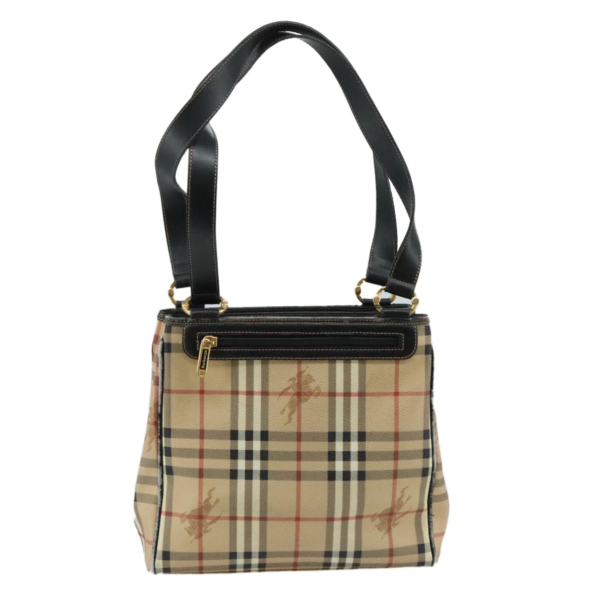 Burberry Nova Check Shoulder Bag Pvc Leather Beige - 2