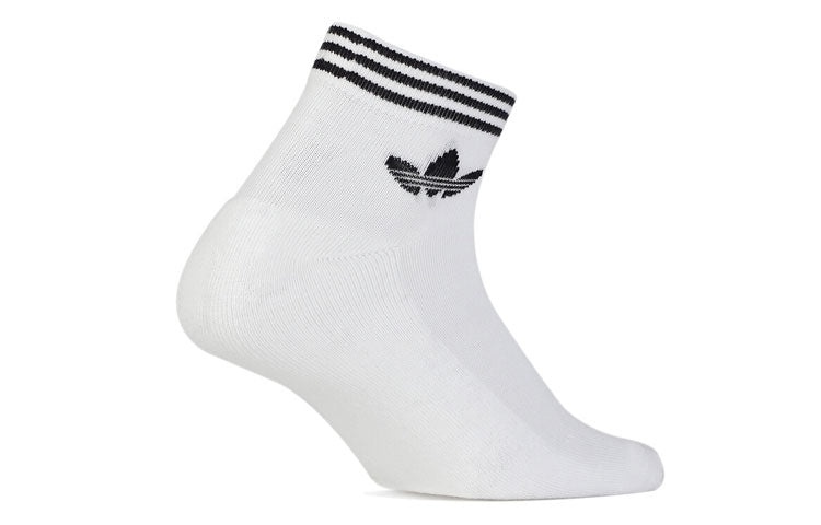 adidas originals Unisex Logo Printing Sports Socks 3 Packs White EE1152 - 2