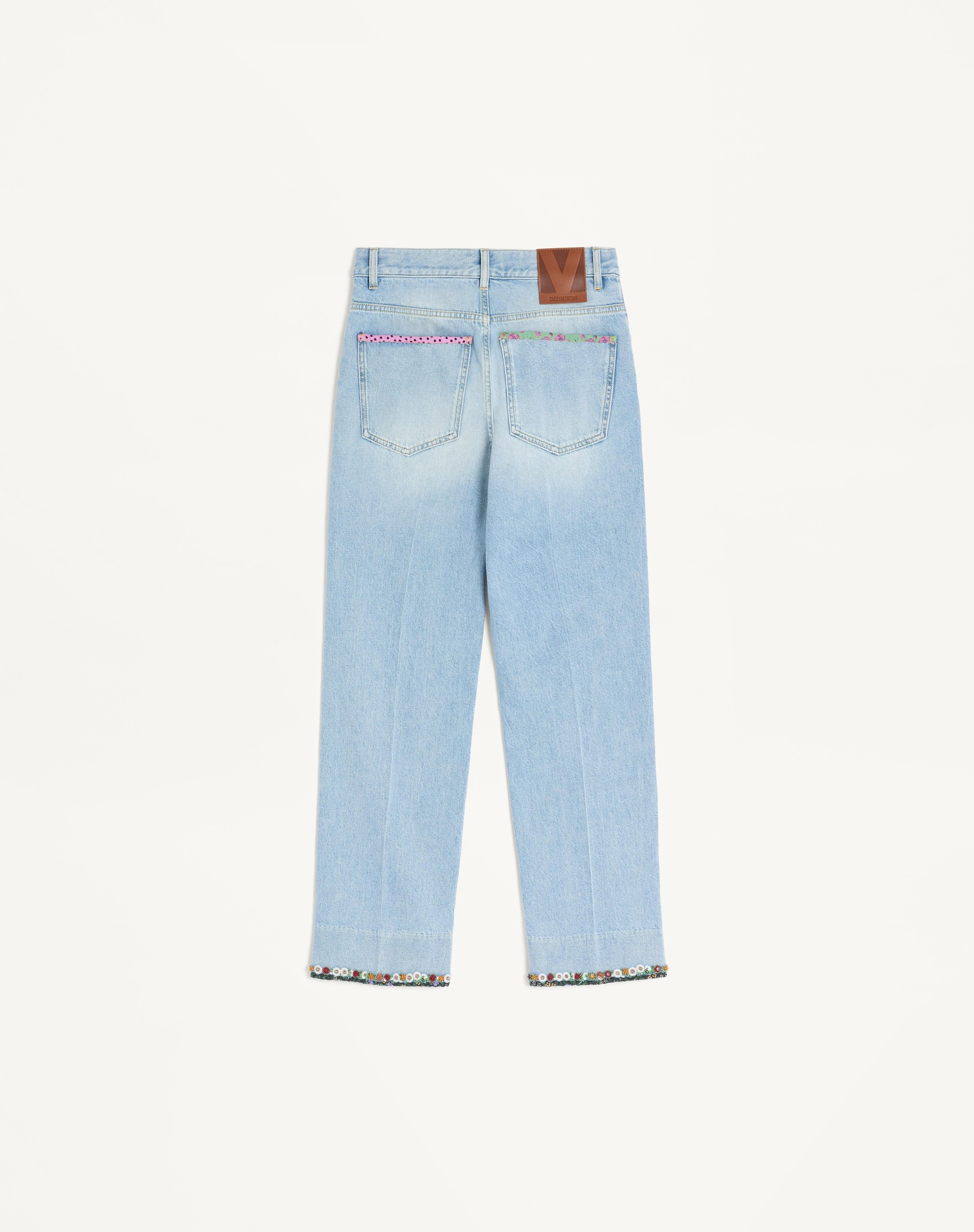 EMBROIDERED DENIM PANTS - 2