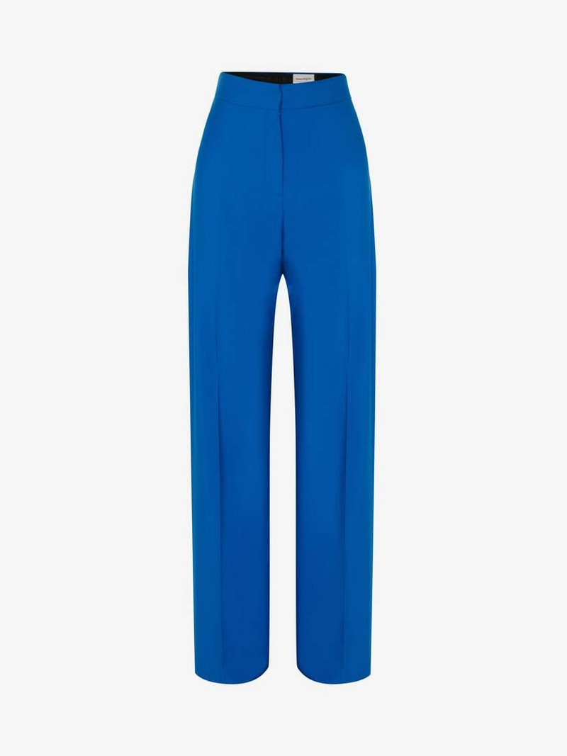 Women's High-waisted Wide Leg Trousers in Galactic Blue 1